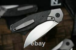 Custom Knife Factory Mkad Empat Folding Knife M390 Blade Titanium $ Fibre De Carbone