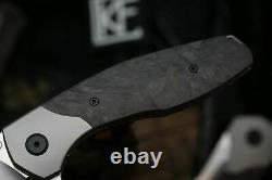 Custom Knife Factory Mkad Empat Folding Knife M390 Blade Titanium $ Fibre De Carbone