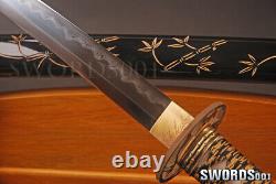 Damas Acier Plié Tang Complet Japonais Samurai Katana Clay Tempered Blade