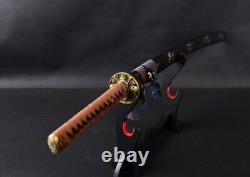 Électroplacage Rouge Épée Japonaise Samouraï Katana Acier Carbone Plié Pratique