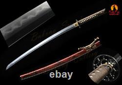 Épée De Samurai De Damas Pliée Et À Tempérament D'argile Épée Japonaise Livraison Gratuite