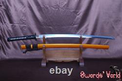 Épée JP Katna en acier au carbone 1095 trempé à l'argile, pliée 15 fois, avec tsuba en fer - tranchante.