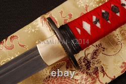 Épée Katana japonaise unokubitsukuri forgée à la main en acier au carbone plié avec lame pleine en français.