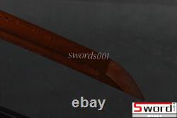 Épée de samouraï japonaise Katana en acier plié de Damas, lame rouge sang, saya dragon