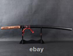 Épée de samouraï japonaise Katana en acier plié trempé à l'argile en acier au carbone 1095