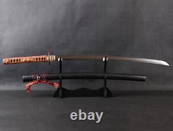 Épée de samouraï japonaise Katana en acier plié trempé à l'argile en acier au carbone 1095