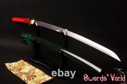 Épée de samouraï japonaise Unokubitsukuri Bo-hi à lame coupée en acier au carbone plié