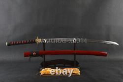 Épée de samouraï japonaise en acier plié et trempé à l'argile avec un tsuba dragon Razor Sharp Katana