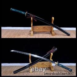 Épée de samouraï japonaise en acier plié et trempé à l'argile, lame tranchante à pleine soie