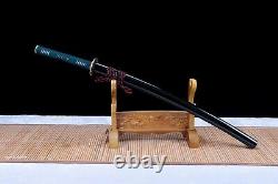 Épée de samouraï japonaise en acier plié et trempé à l'argile, lame tranchante à pleine soie