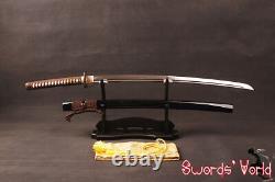 'Épée de samouraï japonaise katana en acier plié trempé à l'argile en acier au carbone 1095 tranchant'