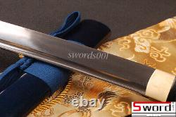 Épée japonaise Blue Saya Katana en acier plié au carbone Ito bleu lame brillante tranchante