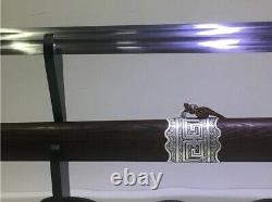 Fait À La Main! Épée Chinoise Han Dynasty Jian Blackwood Scabbrard Lame D'acier Pliée