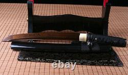 Fixé À La Main Japonais Tanto Épée Rouge & Noir Plié Acier Full Tang Sharp Blade