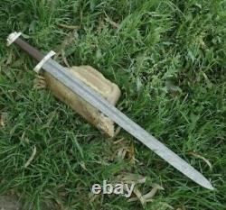 Gk Haute Carbone Damas Plié Acier Viking Sword Full Tang Handmade Razor Sharp