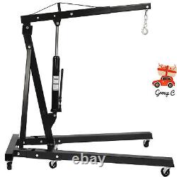 Grue de levage pliante de moteur de 2 tonnes pour atelier, couleur noire, durable