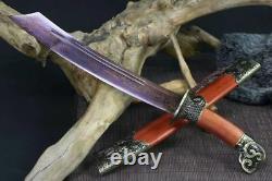 Handmade Chinois Wushu Short Sword Sharp Folded 1060 Carbon Steel Kung Fu Dao