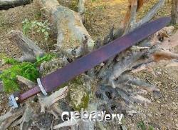 Haute Carbone Damas Plié Acier Viking Sword Full Tang Handmade Razor Sharp Hc