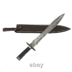 High Carbon Damascus Folded Steel Viking Sword Full Tang Handmade Razor Sharp Hc