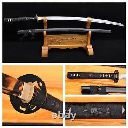 Japon Samouraï Épée Katana Pliée Haute Carbone Acier Rasoir Sharp Bataille Prêt #72