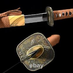 Japonais Katana Samurai Sword T10 Acier Au Carbone Clay Tempered Tang Sharp Blade