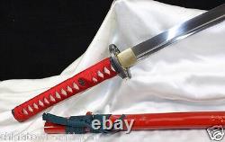 Japonais Samurai Sword Broadsword Katana Plié Main Acier Haute Carbone #2443