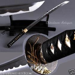 Japonais Samurai Sword Nihontou Wakizashi Katana Plié Main Acier Au Carbone #2450