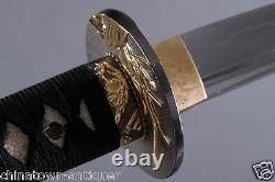 Japonais Samurai Sword Nihontou Wakizashi Katana Plié Main Acier Au Carbone #2450