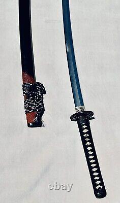 Katana en acier de qualité super haute en 1095/1075 plié à la main de type japonais, trempé à l'argile