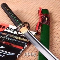 Katana japonais en acier plié, trempé à l'argile, épée de samouraï authentique, tranchante et prête pour le combat.