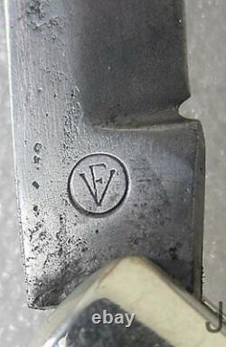 Large Valley Forge USA Vintage Lock Back Polding Knife Trapper Banana
