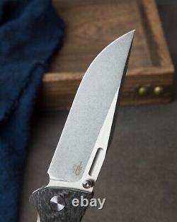 Meilleur Couteau Pliant Keen de Bestech Knives, Lame en Acier S35VN, Titane/Fibre de Carbone.