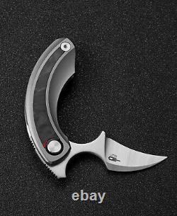 Meilleur couteau pliant Bestech Knives 2.13 lame en acier S35VN manche en titane/fibre de carbone