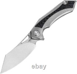 Meilleur couteau pliant Bestech Knives 3.5 lame en acier Bohler M390 titane/fibre de carbone.