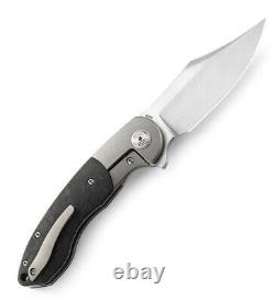 Meilleur couteau pliant BowieTie de Bestech Knives avec lame en acier M390, en titane/carbonne F.