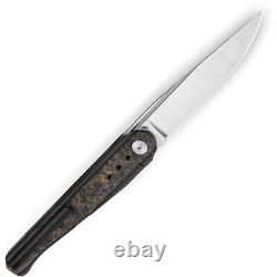 Meilleur couteau pliant Spear Phisher en titane et fibre de carbone dorée de Bestech Knives 2405D