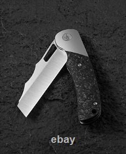 Meilleur couteau pliant Syn de Bestech Knives avec lame en acier Elmax et manche en titane/fibre de carbone 3.5'