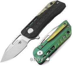Meilleur couteau pliant à verrouillage de cadre Bestech Knives 2.25 'Lame en acier S35VN Titane / CF