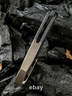 Nous Couteau Arrakis Couteau Pliant 3.5 M390 Lame D'acier Titanium/poignée De Fibre De Carbone