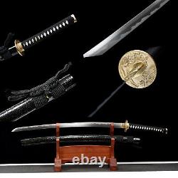 Plié À La Main T10 Katana Japonais Samurai Sharp Sword Real Hamon