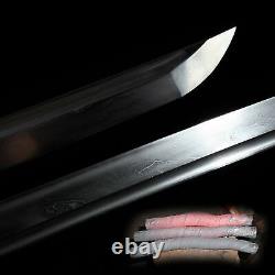 Real Cooper Tsuba Acier Au Carbone Noir Katana Japonais Épée Samurai Acier Plié