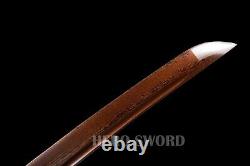 Red Polded Steel Wakizashi Shirasaya Japonais Samourai Sword Combat Sharp Couteau