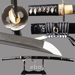 Sabre Japonais Samurai Katana Pliable 15 Fois Acier au Carbone Ito en Cuir Véritable