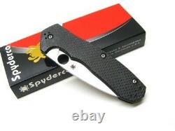 Spyderco C234cfp Carbon Fiber Amalgam Plain Edge S30v Steel Folding Pocket Knife