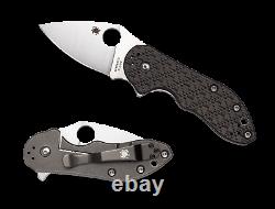 Spyderco Dice Folding Knife C182cftip Xhp Plain Edge Blade Carbon Fiber Dealer