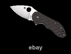 Spyderco Dice Folding Knife C182cftip Xhp Plain Edge Blade Carbon Fiber Dealer