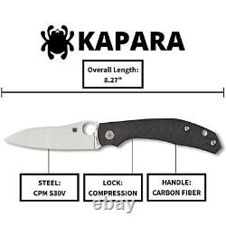Spyderco Kapara Couteau De Poche Pliant Spécial Avec 3,58 Cpm S30v Premium