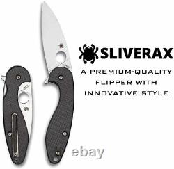Spyderco Sliveax Couteau Pliant 3.5 Cpm S30v Lame Fibre De Carbone / Poignée G10