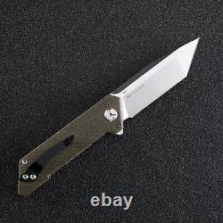 Tanto Knife Pocket Hunting Survival Combat Outdoor D2 Steel Flax Handle