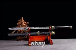 Tiger Head Japonais Samurai Katana Sword Plié 1095 Carbon Steel Lame Outdoor